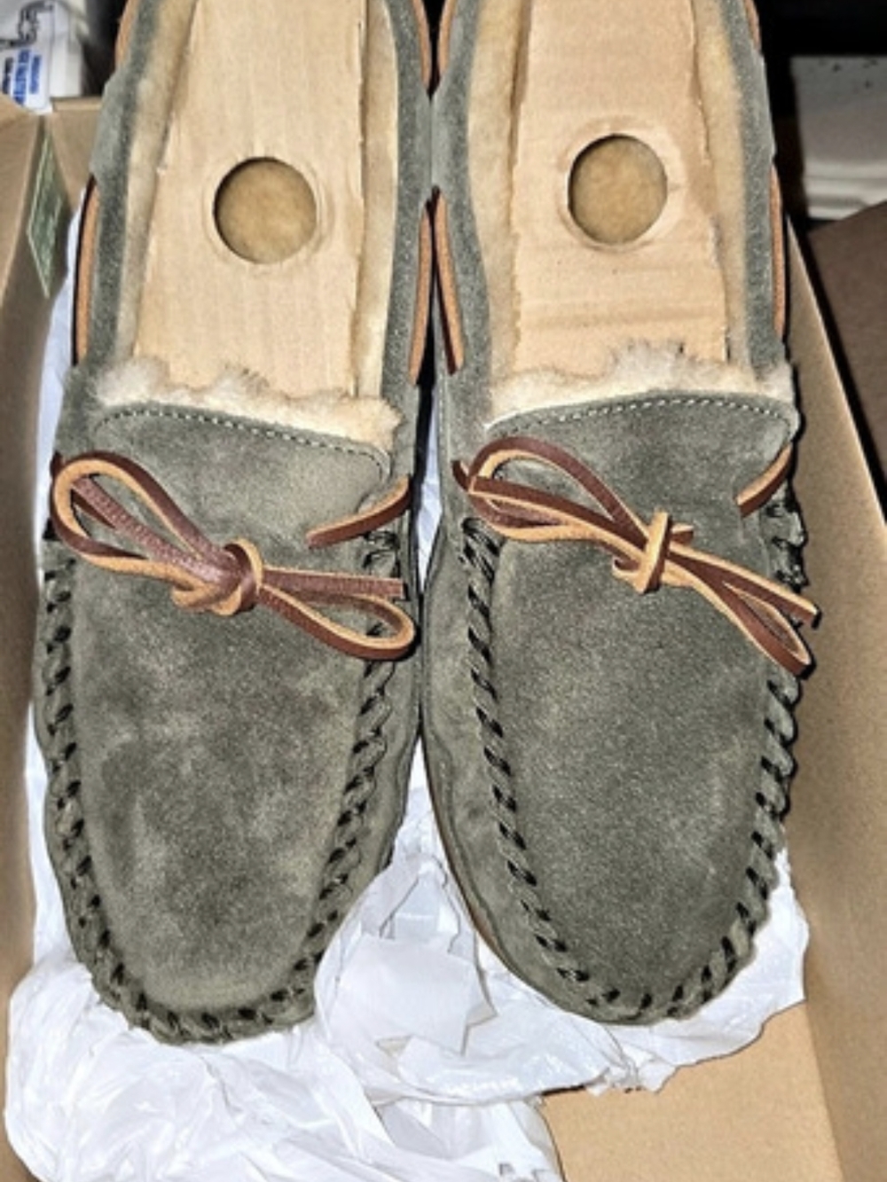 NWT L.L.Bean Wicked Good Slipper Moc II Green Moccasin Slippers US 10 Mens Fall